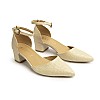 BASTET "Ma?at" Women?s Block Heel Pumps ? 3cm Mid-Heel Closed Back Pointed Toe Shoes with Ankle Strap ? Elegant & Comfortable - size