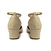 BASTET "Ma?at" Women?s Block Heel Pumps ? 3cm Mid-Heel Closed Back Pointed Toe Shoes with Ankle Strap ? Elegant & Comfortable - size