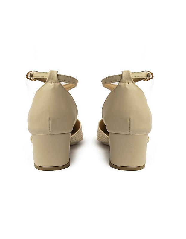 BASTET "Ma?at" Women?s Block Heel Pumps ? 3cm Mid-Heel Closed Back Pointed Toe Shoes with Ankle Strap ? Elegant & Comfortable - size