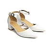 BASTET "Ma?at" Women?s Block Heel Pumps ? 3cm Mid-Heel Closed Back Pointed Toe Shoes with Ankle Strap ? Elegant & Comfortable - size