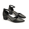 BASTET "Ma?at" Women?s Block Heel Pumps ? 3cm Mid-Heel Closed Back Pointed Toe Shoes with Ankle Strap ? Elegant & Comfortable - size