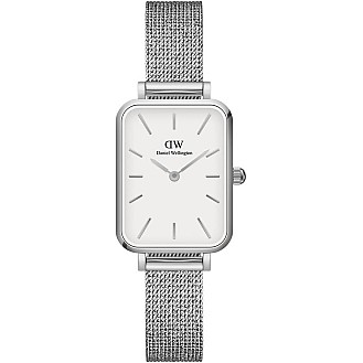 Daniel Wellington Quadro Sterling Watch, Silver Mesh Bracelet, 20x26mm, womens