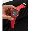 GUESS Men's Polycarbonate Quartz Watch with Silicone Strap, Red, 24 (Model: GW0203G5)