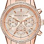 Michael Kors Chronograph Quartz MK6598, Rose Gold, One Size, Bracelet