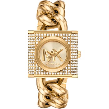 Michael Kors MK Chain Lock Women's Watch, Stainless Steel and Pavé Crystal Watch for Women