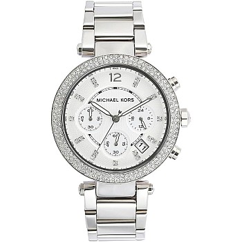 Michael Kors Parker Stainless Steel Watch With Glitz Accents