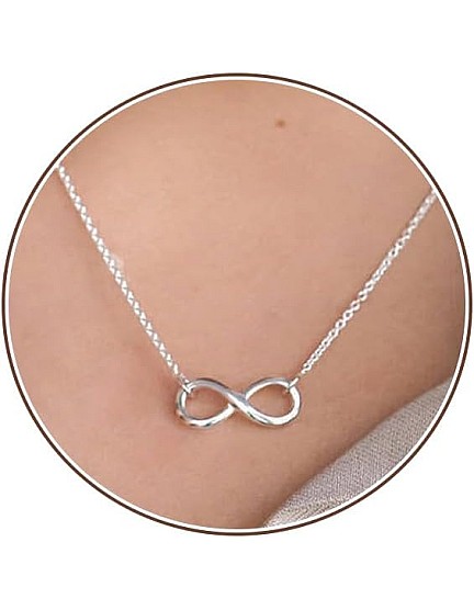 Silver Necklace for Women, 14K White Gold Plated Dainty Infinity, Bead, Star of David, Starfish, Sun, Hummingbird, Flower, Palm Tree Pendant Necklaces Simple Jewelry