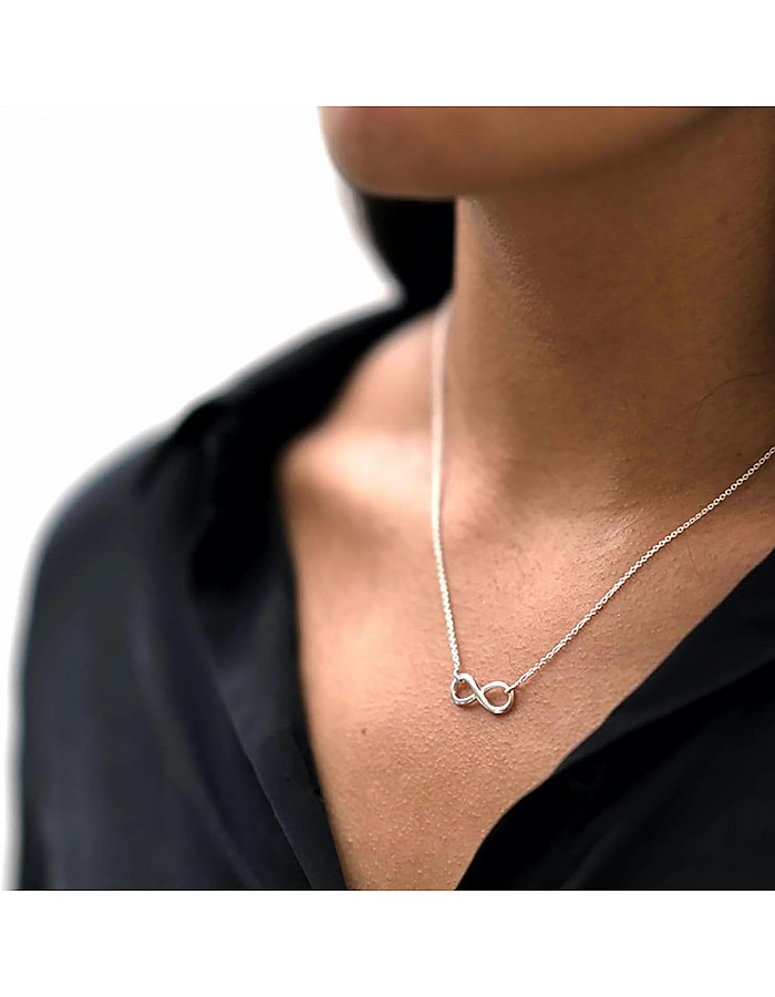 Silver Necklace for Women, 14K White Gold Plated Dainty Infinity, Bead, Star of David, Starfish, Sun, Hummingbird, Flower, Palm Tree Pendant Necklaces Simple Jewelry
