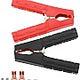 100A Pure Copper Alligator Clip for Car Battery, Car Battery Clips with Insulation Sheath for Jump Leads Electrical Projects Voltage Tests 2 PCS Red + Black