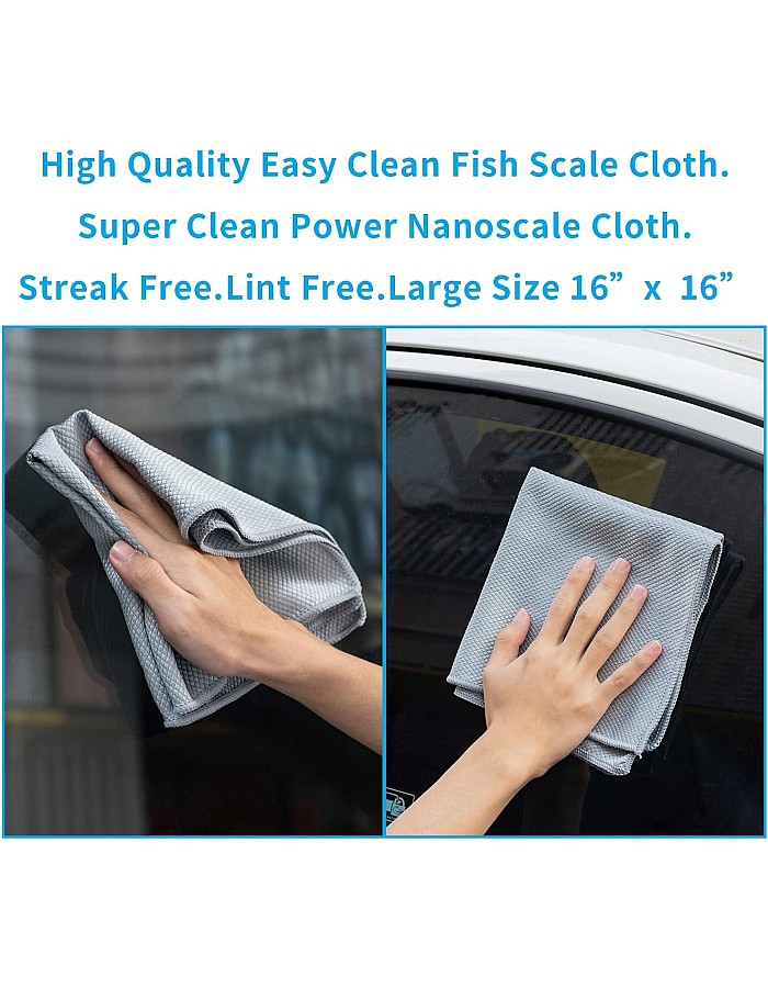 Nano Streak Free Magic Microfiber Cleaning Cloths Easy Clean Nanoscale,Fish Scale Window Mirror Glass Car Stainless Steel Cleaning,Lint Free Dish cloth Wine Glass Polishing Towel,Reusable,Pack 6,Mix