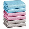 Nano Streak Free Magic Microfiber Cleaning Cloths Easy Clean Nanoscale,Fish Scale Window Mirror Glass Car Stainless Steel Cleaning,Lint Free Dish cloth Wine Glass Polishing Towel,Reusable,Pack 6,Mix