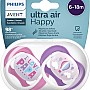 Philips Avent Ultra Air Pacifier Orthodontic & BPA, with Extra Ventilation Holes 6-18 Months Pack of 2 Pink Color with Sterlizier and Carrying Case