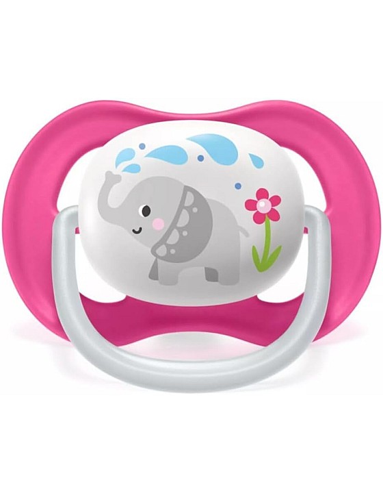 Philips Avent Ultra Air Pacifier Orthodontic & BPA, with Extra Ventilation Holes 6-18 Months Pack of 2 Pink Color with Sterlizier and Carrying Case