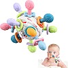 Grabbing Ball Baby Toy,Sensory Teething Teether Toys,Silicone Teething Ring, Motor Skills, Montessori Early Educational, Rattle, Baby Toy for Babies 3-18 Months