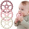KIDSZONE Silicone Ring Teether for Babies – BPA-Free Food Grade, Easy to Grasp, Freezer & Dishwasher Safe, Teething Relief for Boys & Girls 0-6 to 12 Months (Assorted Colors)