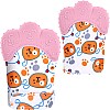 Vicloon Baby Teething Gloves, 2 Pack Gloves Teether Toys, BPA Free, Soothes Sore Gums, Stimulates Teething Gloves for 0-6 Months Baby Pink Bear