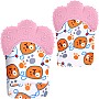 Vicloon Baby Teething Gloves, 2 Pack Gloves Teether Toys, BPA Free, Soothes Sore Gums, Stimulates Teething Gloves for 0-6 Months Baby Pink Bear