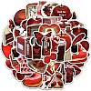 ملصقات رائعة حمراء عتيقة، مواد يدوية، حافظات موبايل، لاب توب، حقائب سفر، اكواب مياه، مقاومة للماء، 50 * 165