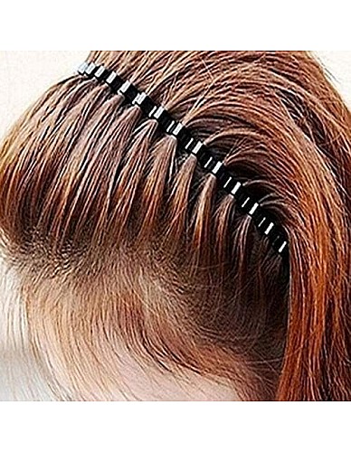 شريط رأس رياضي معدني للشعر الطويل للرجال والنساء، لون أسود