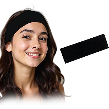 Headbands Plain Stretchy, Elastic Hair Bands for Women's, Headbands Non Slip, Soft Cotton Cloth Fabric Ideal for daily use. (Black)