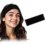رباط رأس سادة قابل للتمدد، شريط شعر أستك للنساء، شريط رأس مضاد للانزلاق من قماش قطني ناعم للاستخدام اليومي (أسود)