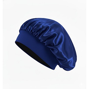 Satin Sleep Bonnet, Premium Soft Fabric (Blue)