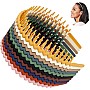WOVOWOVO Plastic Hair Bands with Teeth, 10 Packs Thin Headbands for Women Girls Teens, Non Slip Hair Comb Head Bands Hair Accessories