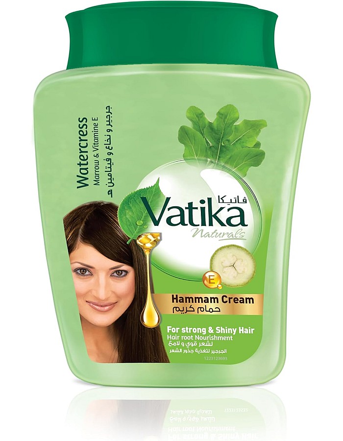 Vatika Naturals Watercress Hammam Hair Cream (225g) | Natural Extracts of Marrow and Vitamin E | Promotes Volume and Thick Hair Nourishment | For Men & Women