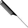 1 Pack Professional Stainless Steel Rat for Parting, Metal Pin Parting with Metal Pick, Black Anti Static Carbon Fiber Fine Tooth Pin Brush for Men and Women