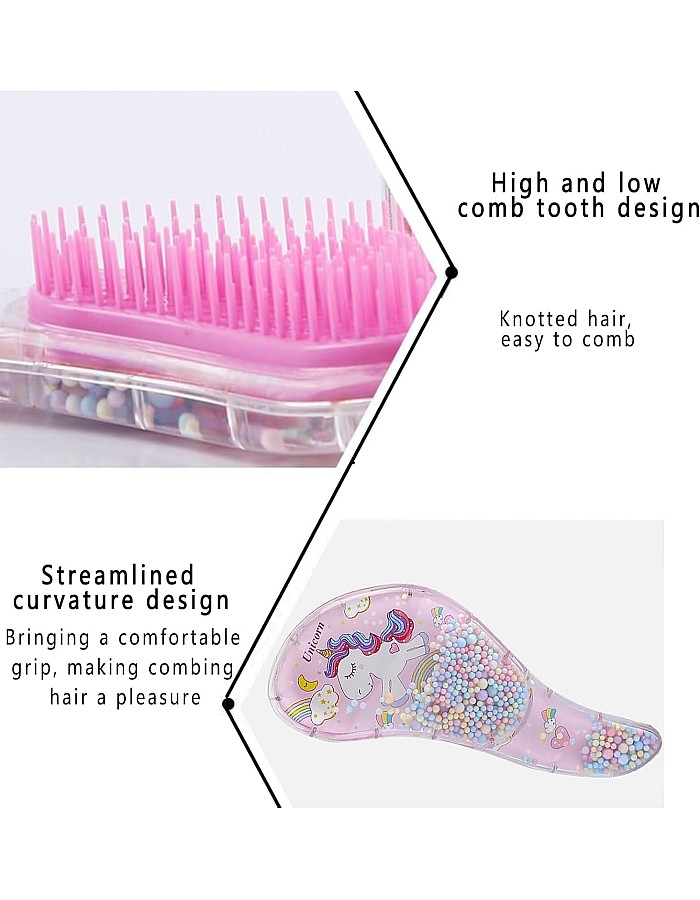 Detangling Brush for Adults & Kids Hair- Detangler Brush for Natural,Curly,Straight,Hair, Little Girl Accessories, Teenager Gifts with cute design (Pack of 1) (Random Color and Shape)