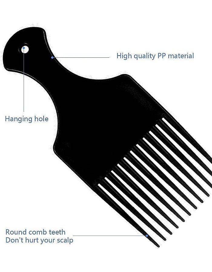 Hair Comb, Smooth Hair Pick Comb, Plastic, Wide Tooth Hair Pick Comb, Hairdressing Styling Tool for Natural Curly Hair