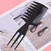 Hair Comb Styling Set Double Side Tail Combs with Afro Pick Barber Wide Tooth Comb for Men Women Beard Hairstylist Tools African American Accessories, Black
