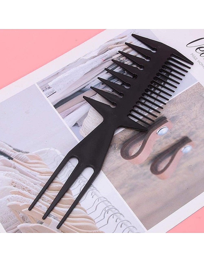 Hair Comb Styling Set Double Side Tail Combs with Afro Pick Barber Wide Tooth Comb for Men Women Beard Hairstylist Tools African American Accessories, Black