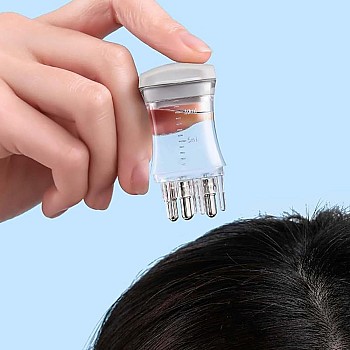 زجاجة توزيع زيت الشعر بمشط لتوزيع الزيت على فروة الرأس والجذور للشعر الزيتي والدهني، زجاجة شفافة مضادة للتسرب لتوزيع لوشن تساقط الشعر بم