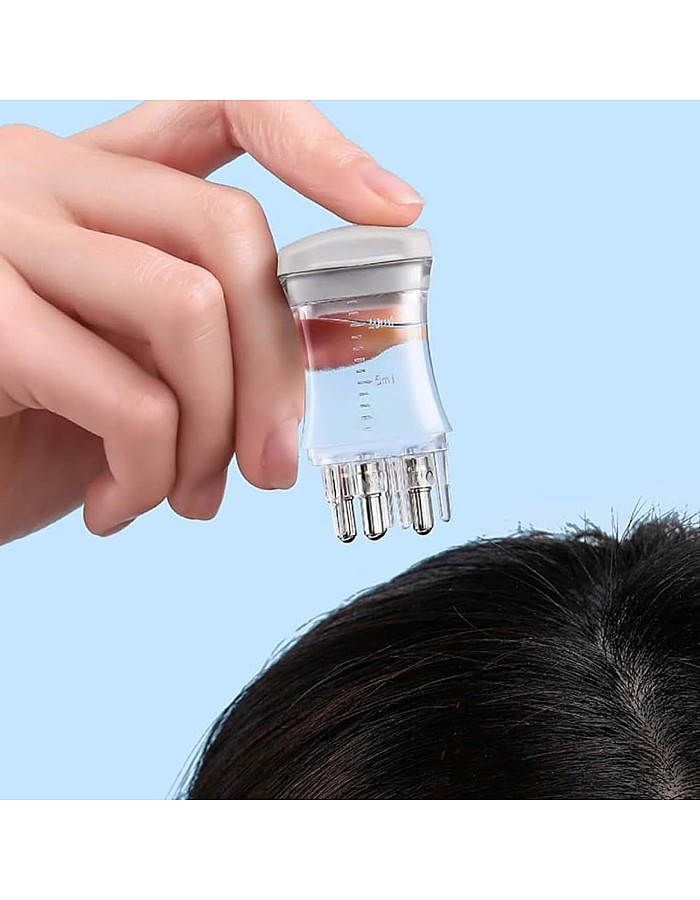 زجاجة توزيع زيت الشعر بمشط لتوزيع الزيت على فروة الرأس والجذور للشعر الزيتي والدهني، زجاجة شفافة مضادة للتسرب لتوزيع لوشن تساقط الشعر بم