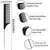 NC Rat Tail Combs 2Pcs Black Carbon Parting Combs General Styling Grooming Comb Anti Static Heat Resistant Teasing Combs Stainless with Steel Metal Pintail Comb Rattail Lift Comb for All Hair Types