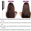NC Rat Tail Combs 2Pcs Black Carbon Parting Combs General Styling Grooming Comb Anti Static Heat Resistant Teasing Combs Stainless with Steel Metal Pintail Comb Rattail Lift Comb for All Hair Types