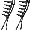 WLLHYF 2-Piece Wide Teeth Comb Curl Shark Combs Hair Styling Accessories Professional Salon Afro Coarse Comb Anti-Static Durable Hairdressing Tool for Men and Women Styling (Black)