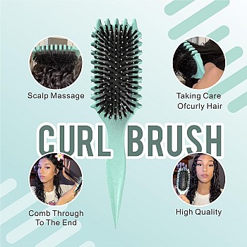 3 in 1 Professional Curly Brush – Easy Curl Styling Brush – Perfect Curly & Wavy Hair No Pulling or Tangling (Multicolor)