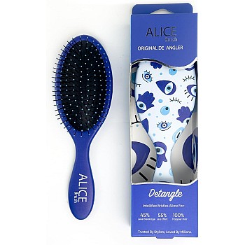 Alice Hair Brush - Detangling Brush With Soft Bristles, Wet & Dry Hair, Flexible Smooth Glide, Gentle Tangle Control (Blue Eyes)