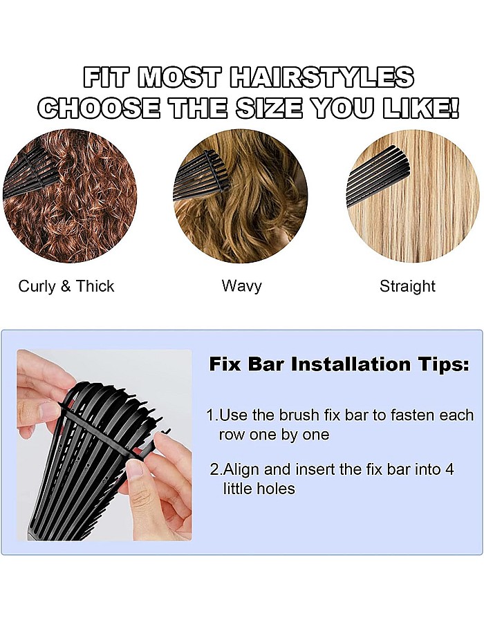 MT Anti static detangling- hairbrush anti-knot massage detangler comb pain free hair brush straightener for women men and kid long thick curly - Black (1)