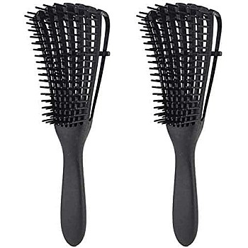 MT Anti static detangling- hairbrush anti-knot massage detangler comb pain free hair brush straightener for women men and kid long thick curly - Black (1)