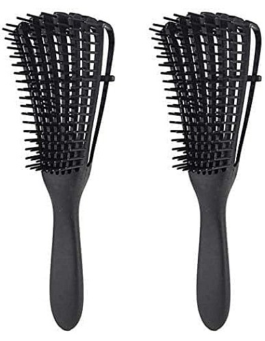 MT Anti static detangling- hairbrush anti-knot massage detangler comb pain free hair brush straightener for women men and kid long thick curly - Black (1)