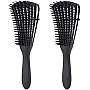 MT Anti static detangling- hairbrush anti-knot massage detangler comb pain free hair brush straightener for women men and kid long thick curly - Black (1)