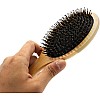 Premium Bamboo Hair Brush, All-Purpose Hair Brush Made of Sustainable Bamboo Wood - Paddle Brush for All Hair Types- Detangling Anti Static Hairbrush(1 Piece -WOOD)-oval or square shape
