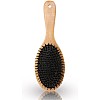 Premium Bamboo Hair Brush, All-Purpose Hair Brush Made of Sustainable Bamboo Wood - Paddle Brush for All Hair Types- Detangling Anti Static Hairbrush(1 Piece -WOOD)-oval or square shape