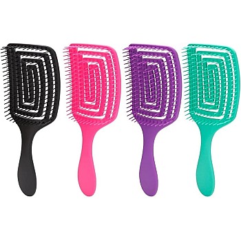 VETELLY Anti static detangling hairbrush- Maze Shape - anti-knot massage detangler comb pain free hair brush straightener for women men kid long thick curly (Random Color)