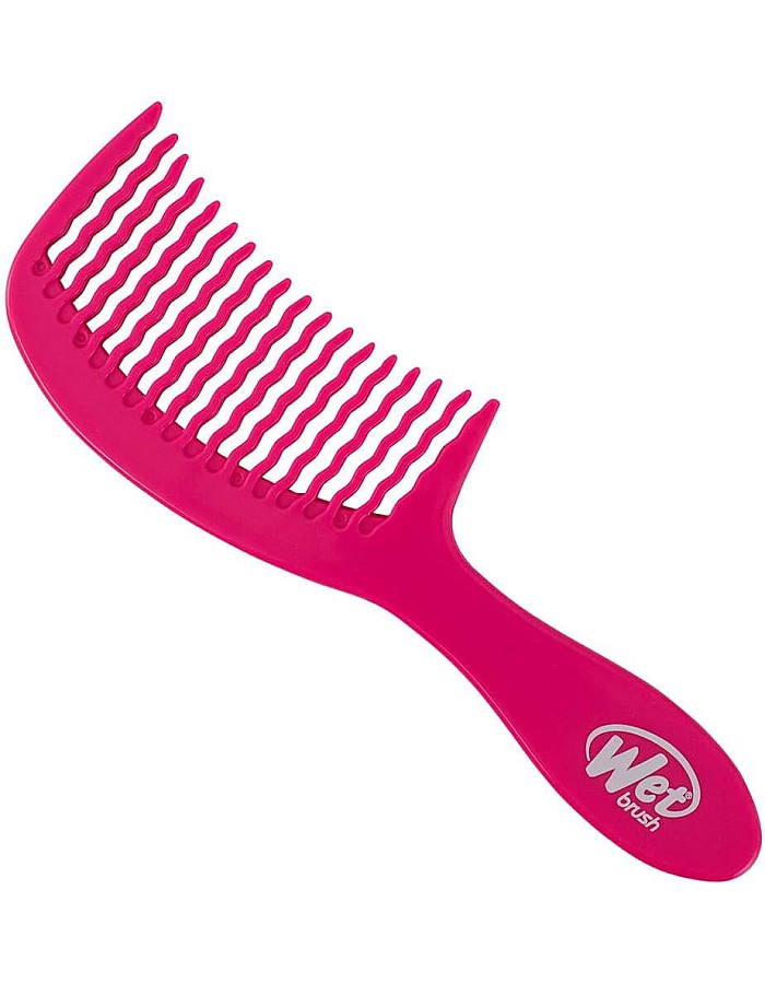 Wet Brush Detangling Comb, Pink - Wide Tooth Hair Detangler with WaveTooth Design that Gently and Glides Through Tangles - Brush Throough Conditioner and Hair Masks - Gentle On Scalp and Pain-Free