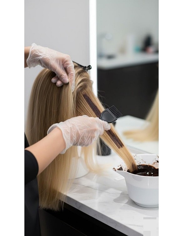 ZOZY Hair Dye Brush with Gloves Professional Coloring Brush & Disposable Gloves for Hair Coloring, Bleaching & Treatment