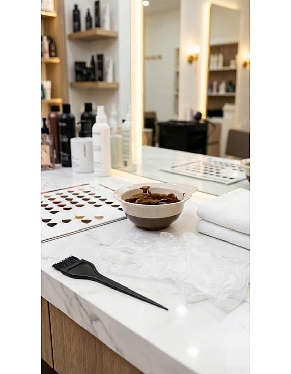 ZOZY Hair Dye Brush with Gloves Professional Coloring Brush & Disposable Gloves for Hair Coloring, Bleaching & Treatment